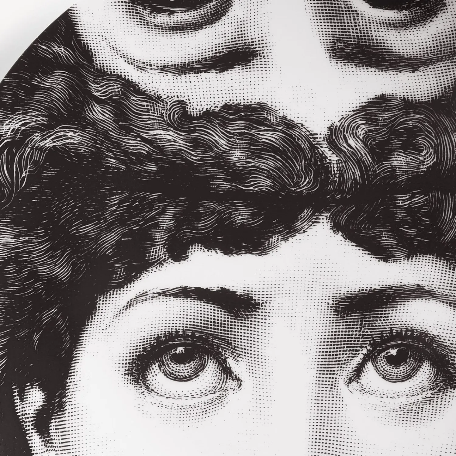 Surrealism<Fornasetti Wall Plate Tema E Variazioni N.285 White/Black