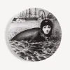 Animals<Fornasetti Wall Plate Tema E Variazioni N.195 White/Black