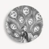 Animals<Fornasetti Wall Plate Tema E Variazioni N.259 White/Black