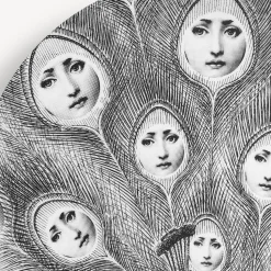 Animals<Fornasetti Wall Plate Tema E Variazioni N.259 White/Black