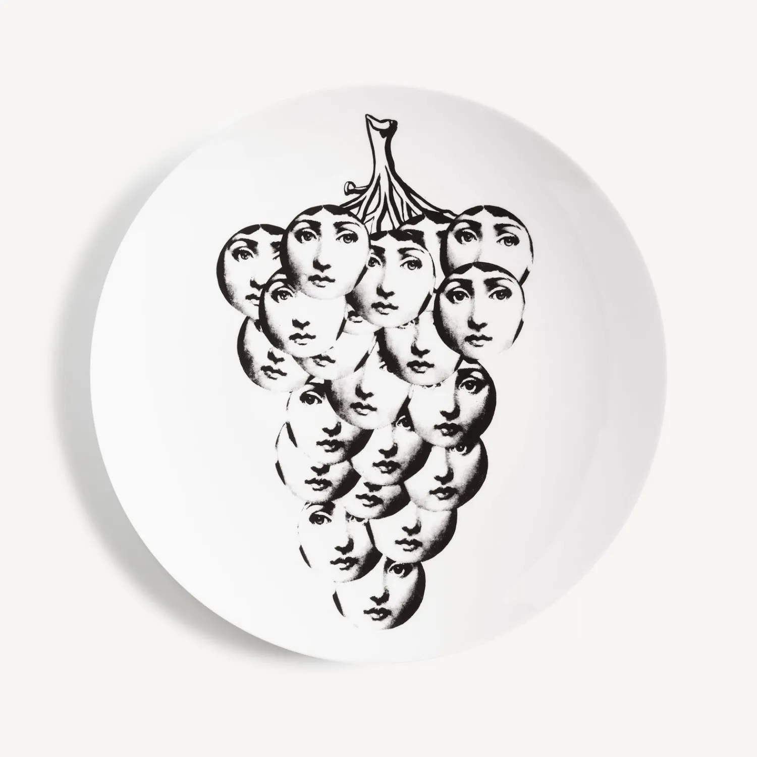 Fruit<Fornasetti Wall Plate Tema E Variazioni N. 53 White/Black