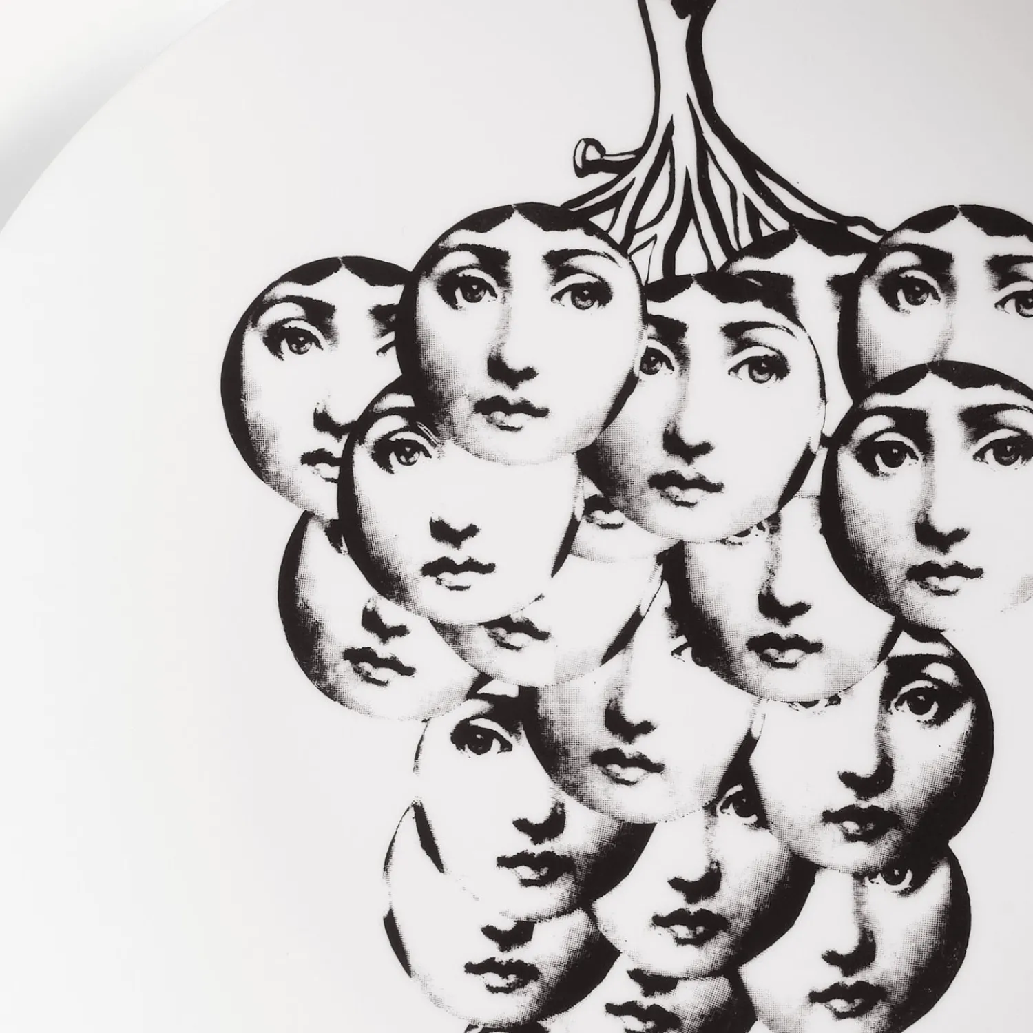 Fruit<Fornasetti Wall Plate Tema E Variazioni N. 53 White/Black