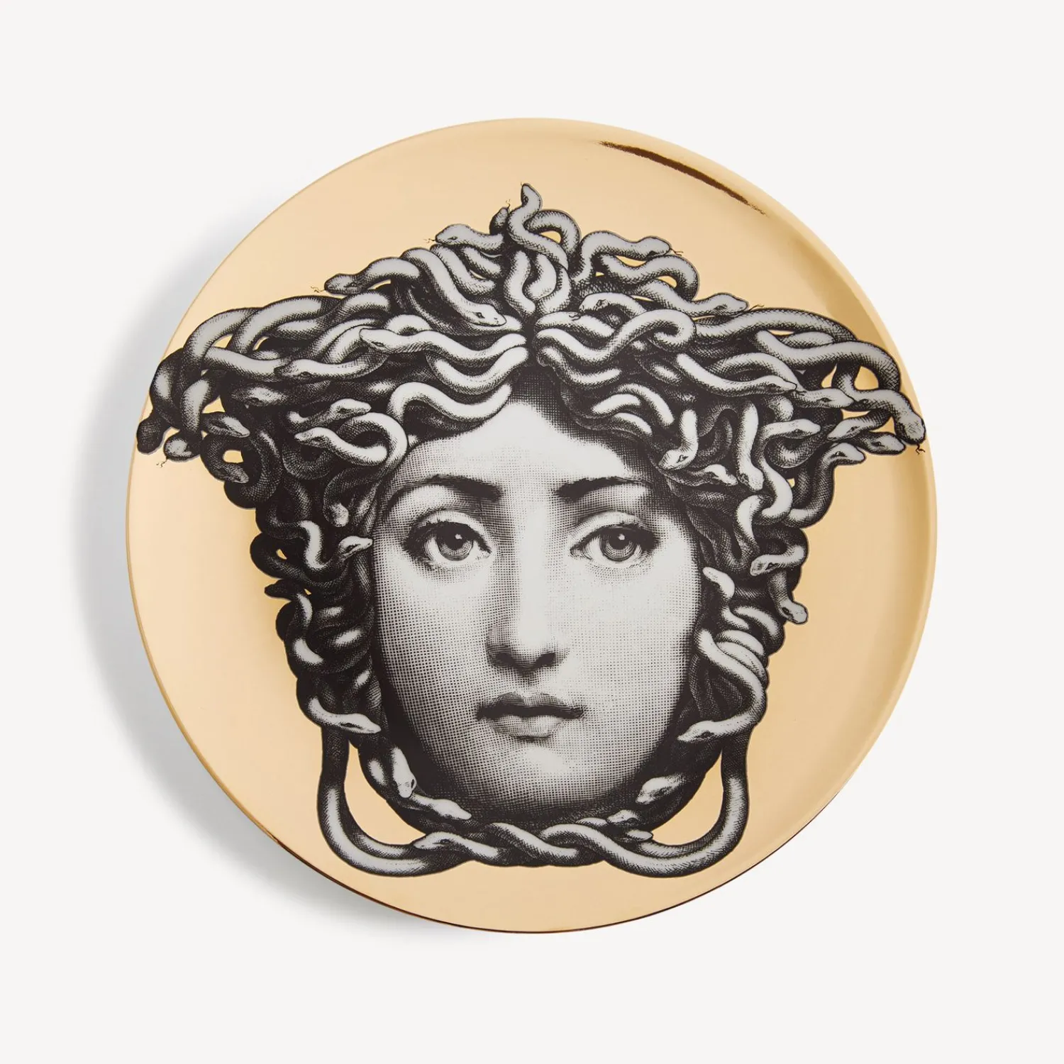 Antiquity<Fornasetti Wall Plate Tema E Variazioni N.217 White/Black/Gold