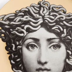 Antiquity<Fornasetti Wall Plate Tema E Variazioni N.217 White/Black/Gold