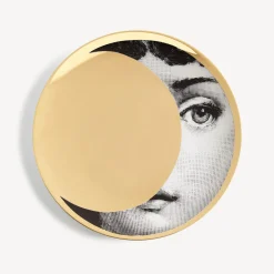 Soli<Fornasetti Wall Plate Tema E Variazioni N.39 White/Black/Gold