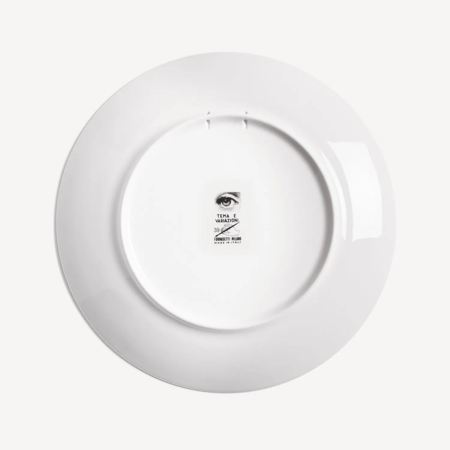 Soli<Fornasetti Wall Plate Tema E Variazioni N.39 White/Black/Gold