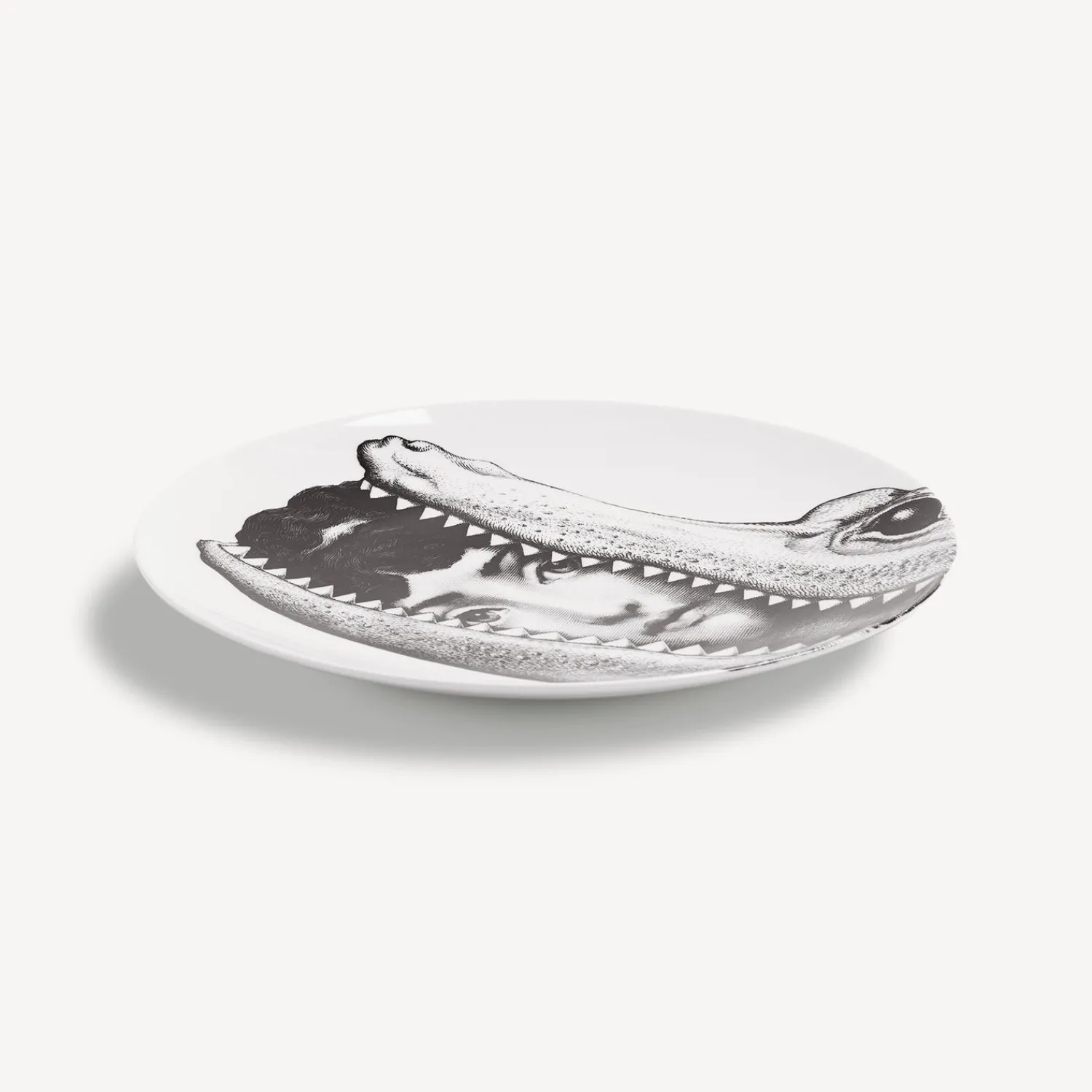 Animals<Fornasetti Wall Plate Tema E Variazioni N.233 White/Black
