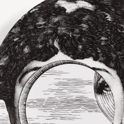 Surrealism<Fornasetti Wall Plate Tema E Variazioni N.279 White/Black