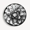 Flowers<Fornasetti Wall Plate Tema E Variazioni N.124 White/Black