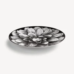 Flowers<Fornasetti Wall Plate Tema E Variazioni N.124 White/Black