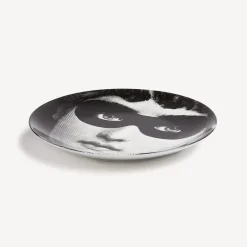 Occhi<Fornasetti Wall Plate Tema E Variazioni N.22 White/Black