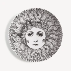 Soli<Fornasetti Wall Plate Tema E Variazioni N.313 White/Black