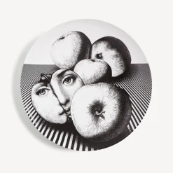 Fruit<Fornasetti Wall Plate Tema E Variazioni N.390 White/Black