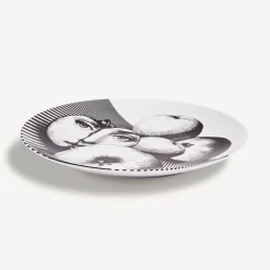 Fruit<Fornasetti Wall Plate Tema E Variazioni N.390 White/Black