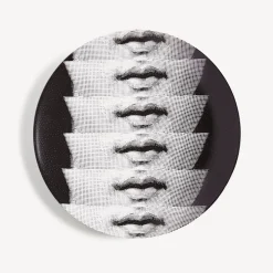Repetition<Fornasetti Wall Plate Tema E Variazioni N.250 White/Black