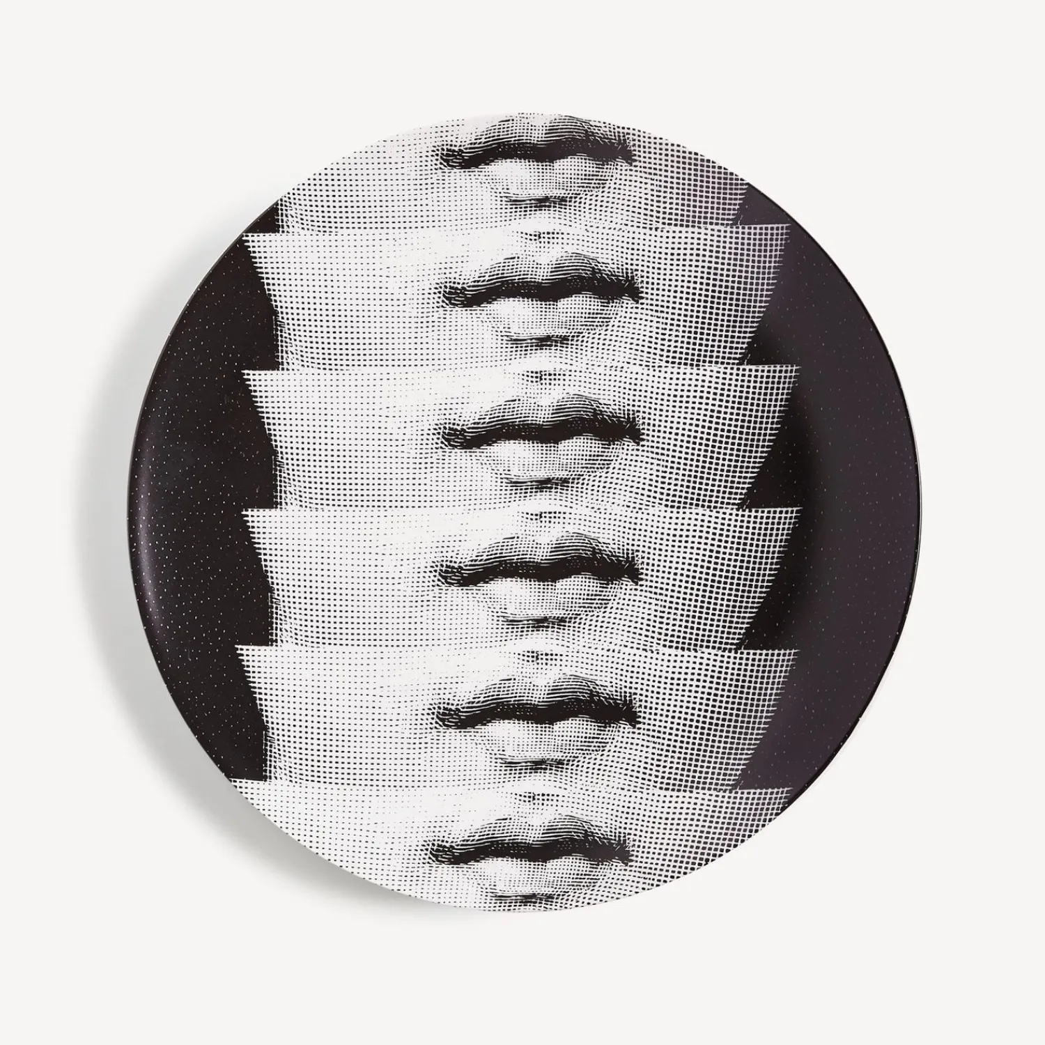 Repetition<Fornasetti Wall Plate Tema E Variazioni N.250 White/Black