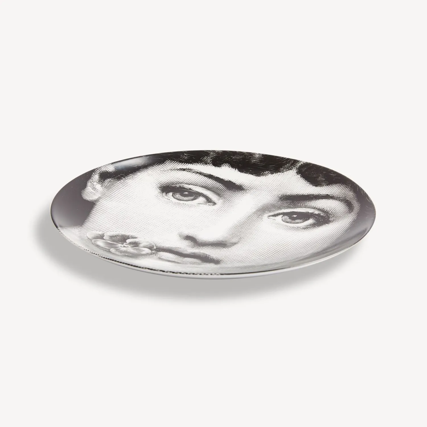 Flowers<Fornasetti Wall Plate Tema E Variazioni N.137 White/Black