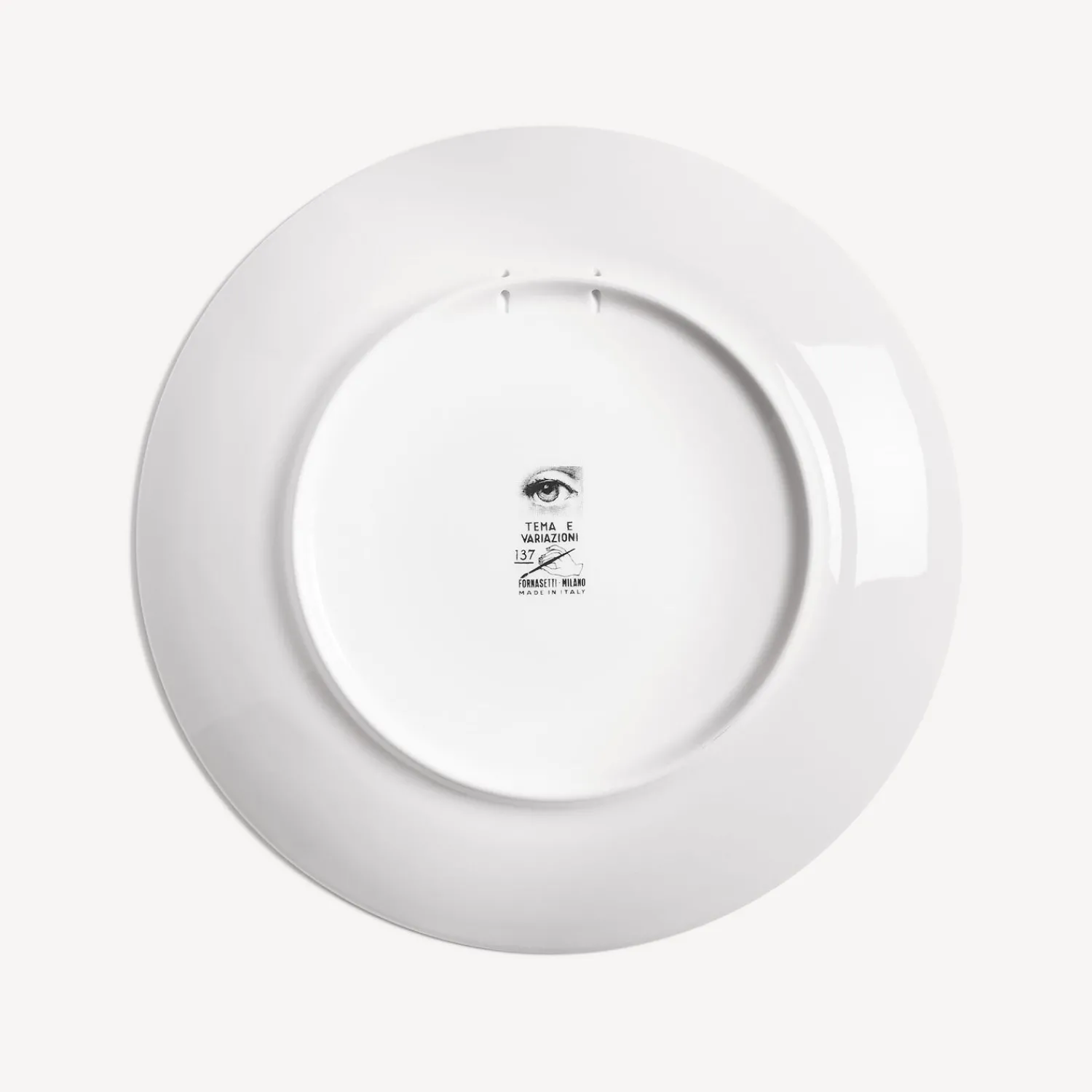 Flowers<Fornasetti Wall Plate Tema E Variazioni N.137 White/Black
