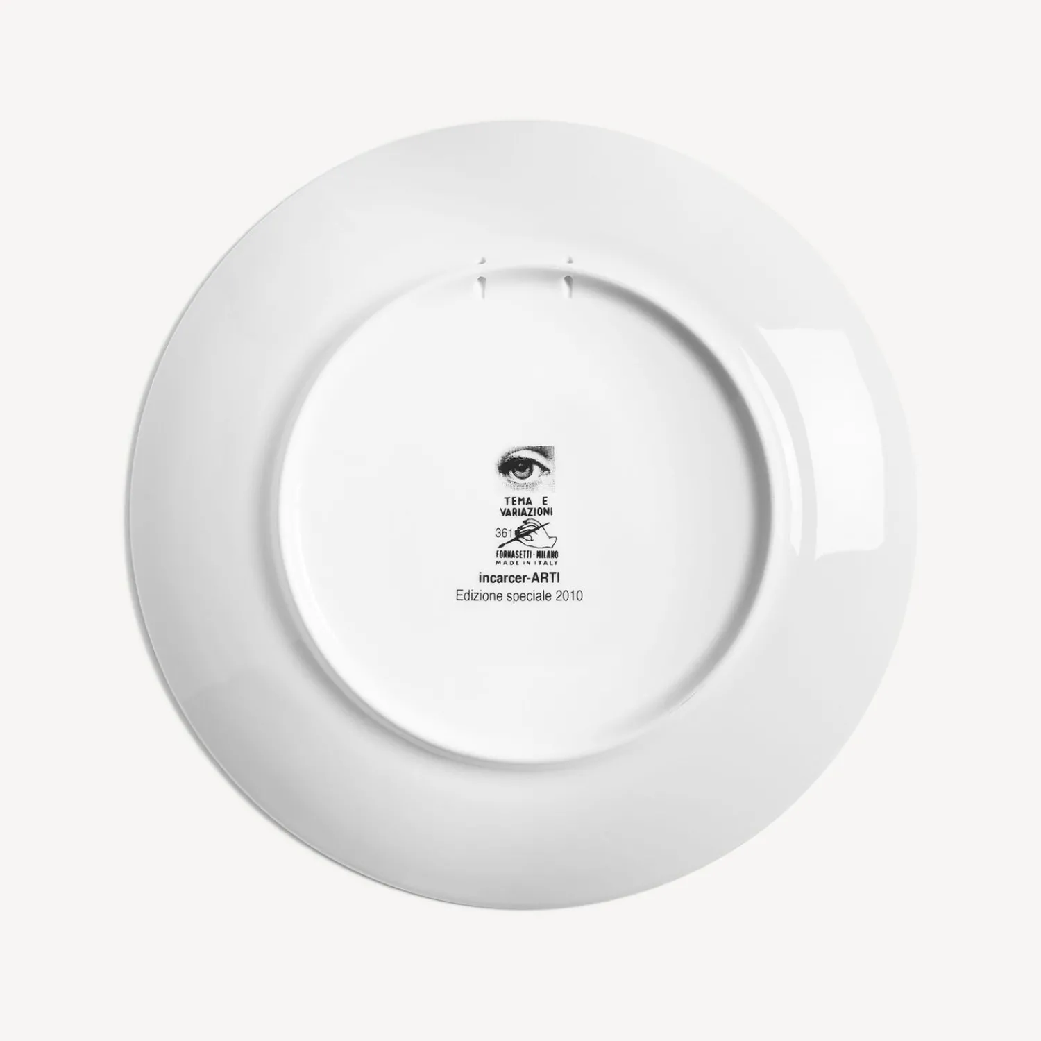 Flowers<Fornasetti Wall Plate Tema E Variazioni N.361 White/Black