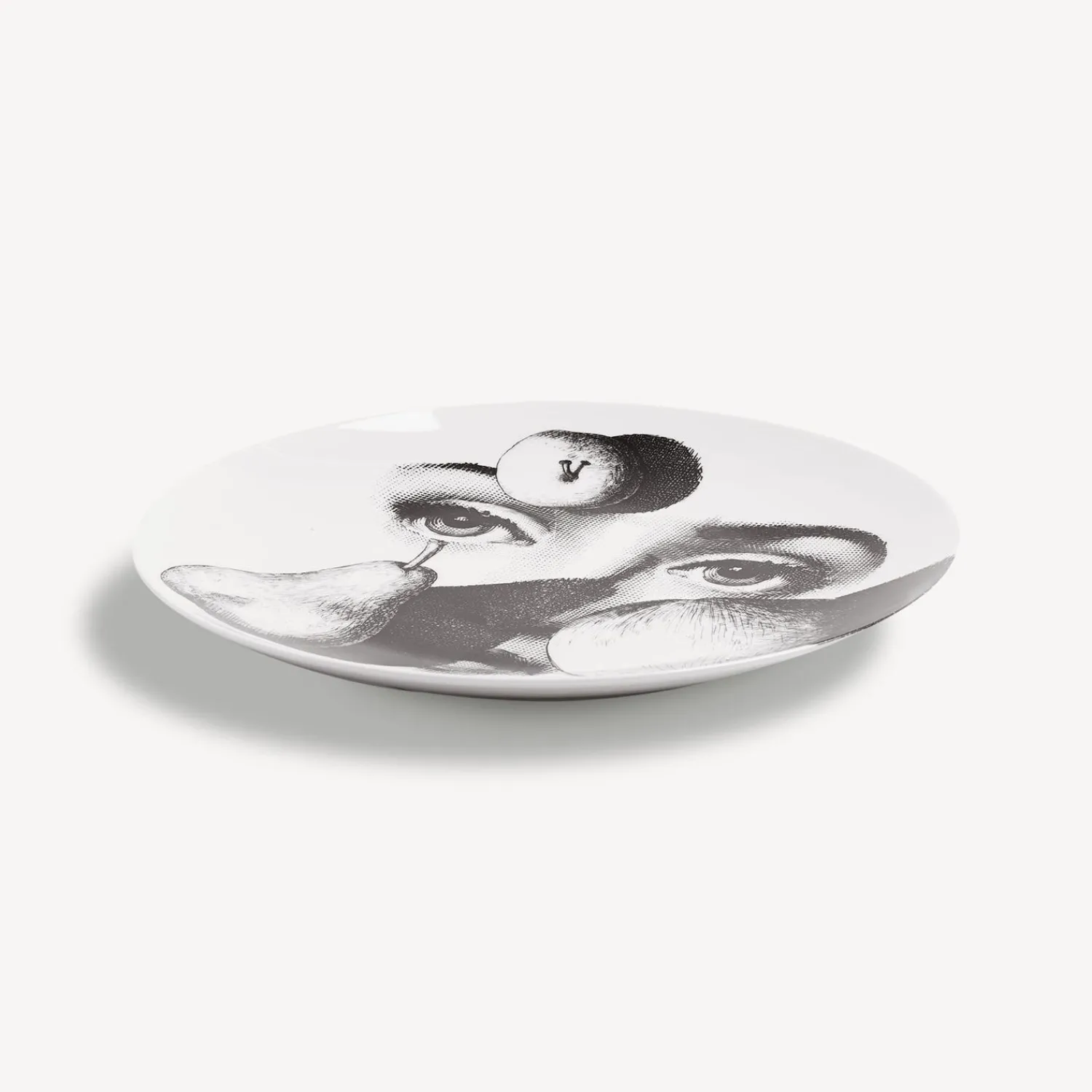 Fruit<Fornasetti Wall Plate Tema E Variazioni N.218 White/Black