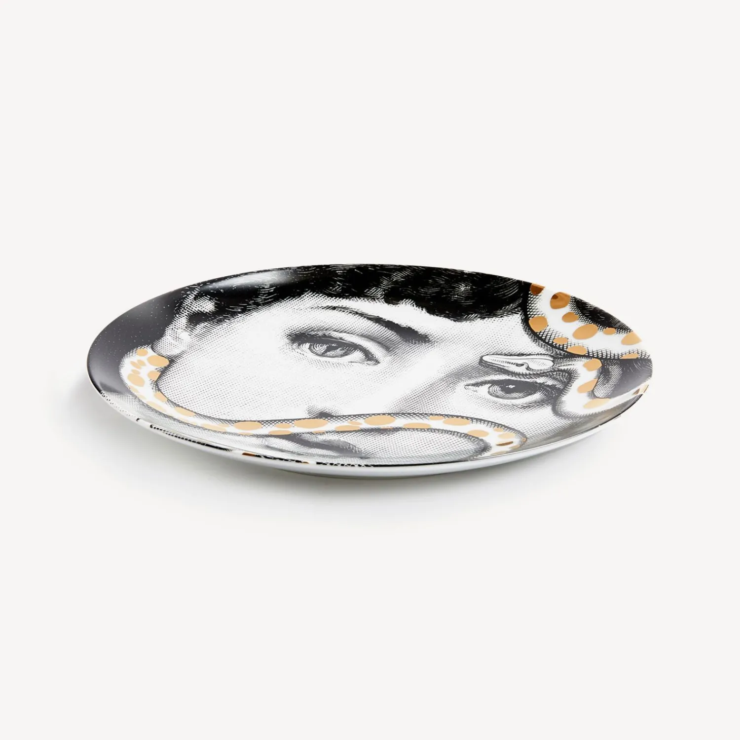 Animals<Fornasetti Wall Plate Tema E Variazioni N.383 White/Black/Gold