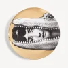 Animals<Fornasetti Wall Plate Tema E Variazioni N.233 White/Black/Gold