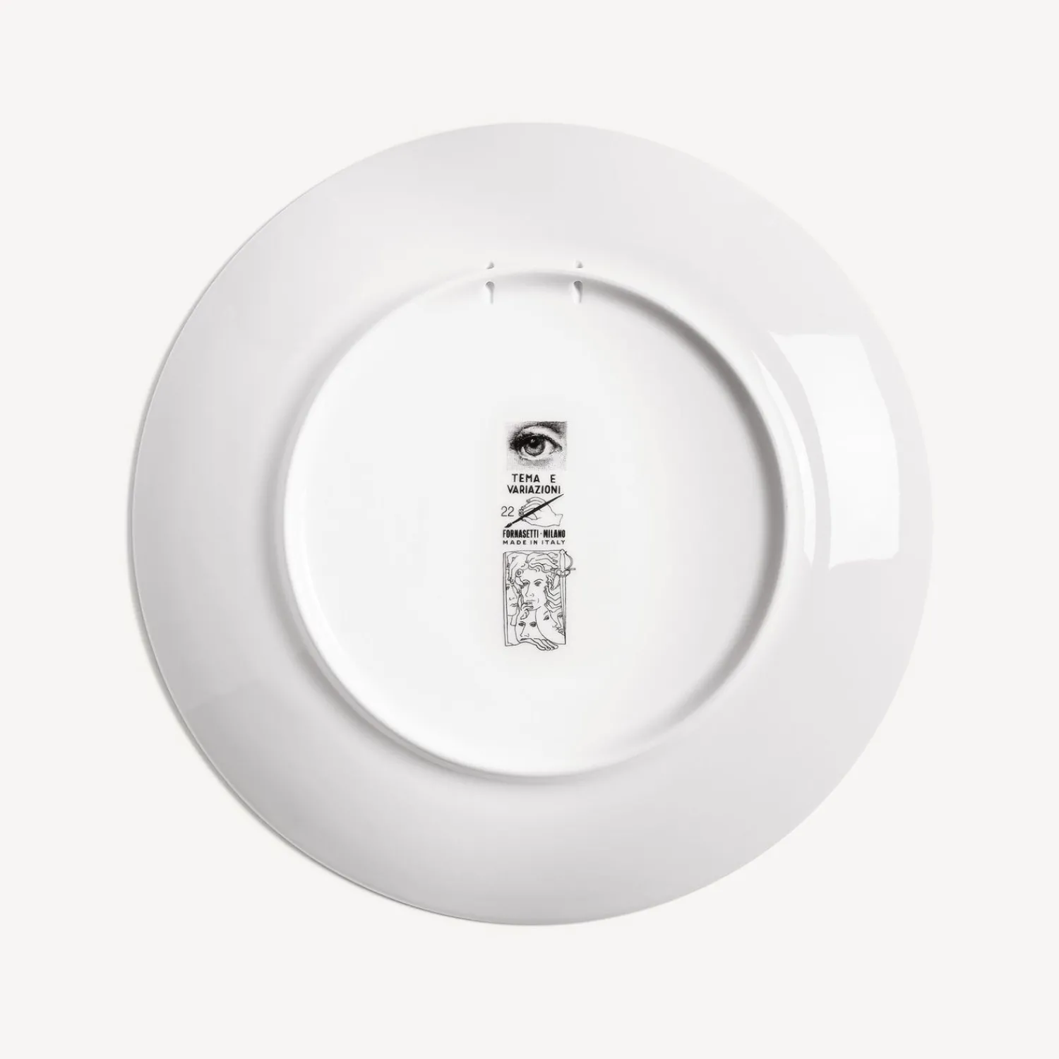 Occhi<Fornasetti Wall Plate Tema E Variazioni N.22 White/Black/Red
