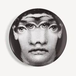 Surrealism<Fornasetti Wall Plate Tema E Variazioni N.79 White/Black