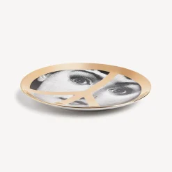 United For Peace<Fornasetti Wall Plate Tema E Variazioni N.405 United For Peace White/Black/Gold