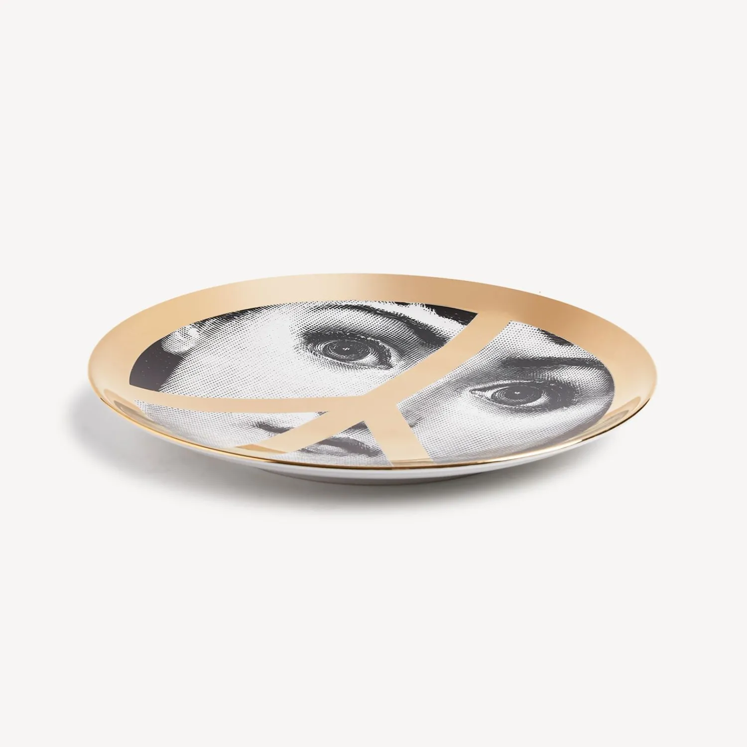United For Peace<Fornasetti Wall Plate Tema E Variazioni N.405 United For Peace White/Black/Gold