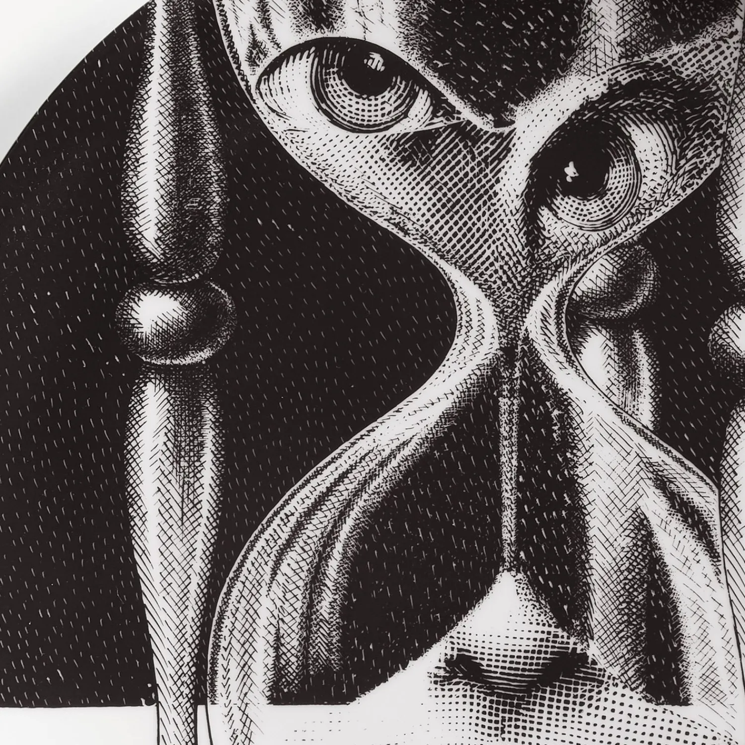 Surrealism<Fornasetti Wall Plate Tema E Variazioni N.184 White/Black