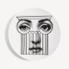 Antiquity<Fornasetti Wall Plate Tema E Variazioni N.278 White/Black