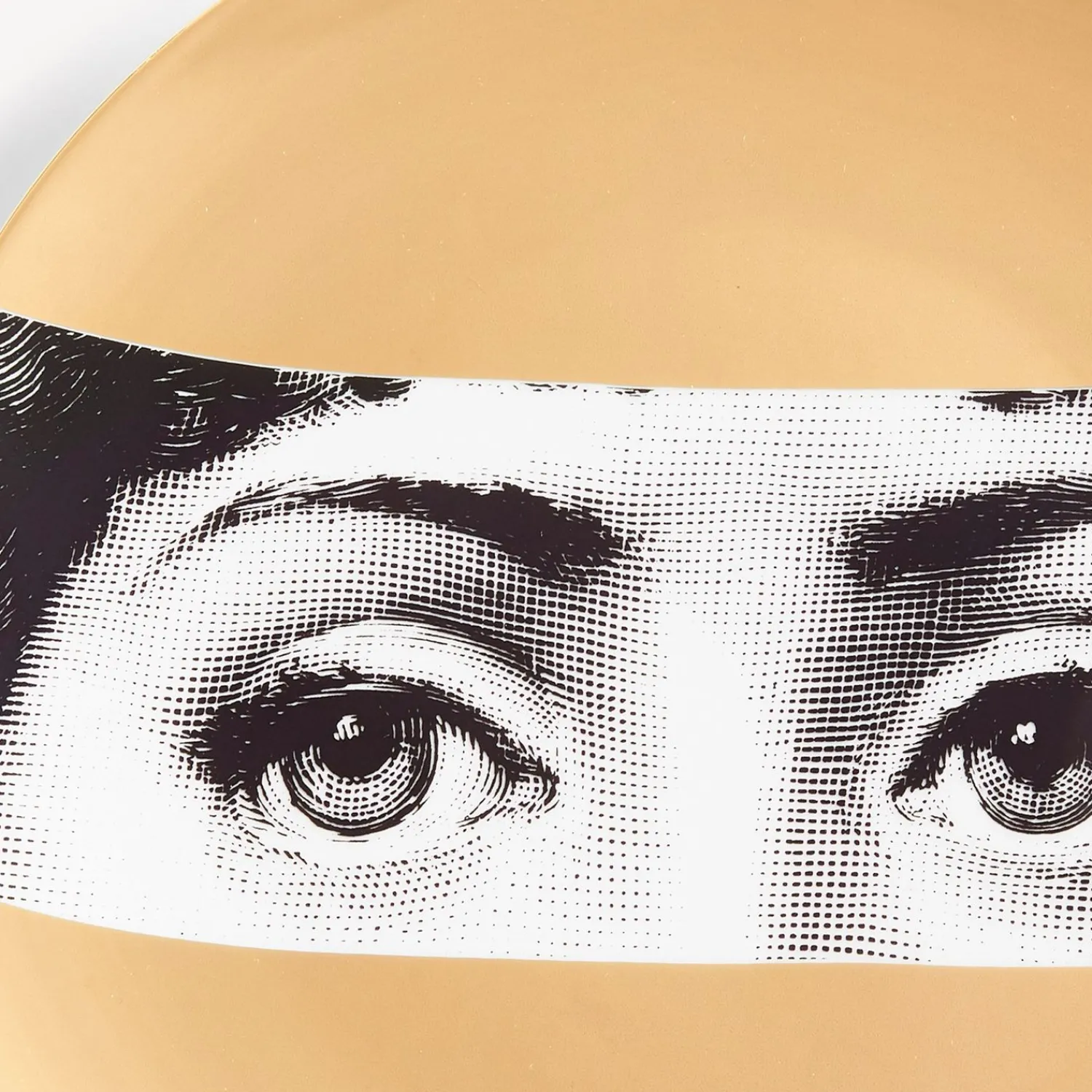 Occhi<Fornasetti Wall Plate Tema E Variazioni N.32 White/Black/Gold