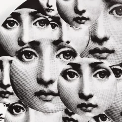 Repetition<Fornasetti Wall Plate Tema E Variazioni N.165 White/Black