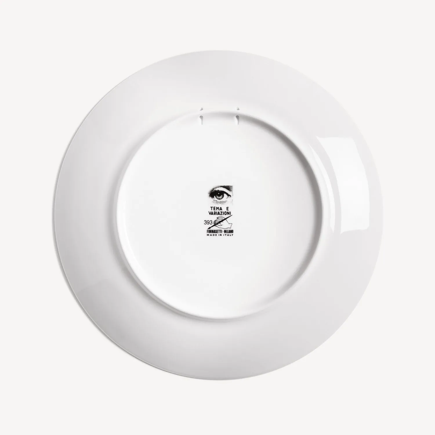 Flowers<Fornasetti Wall Plate Tema E Variazioni N.393 White/Black