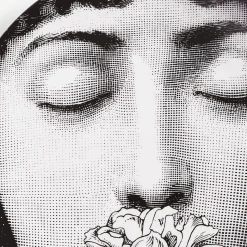 Flowers<Fornasetti Wall Plate Tema E Variazioni N.393 White/Black