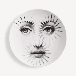 Soli<Fornasetti Wall Plate Tema E Variazioni N.132 White/Black