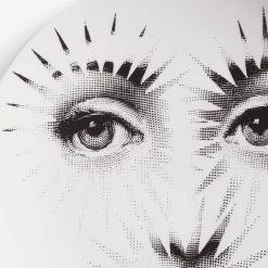 Soli<Fornasetti Wall Plate Tema E Variazioni N.132 White/Black