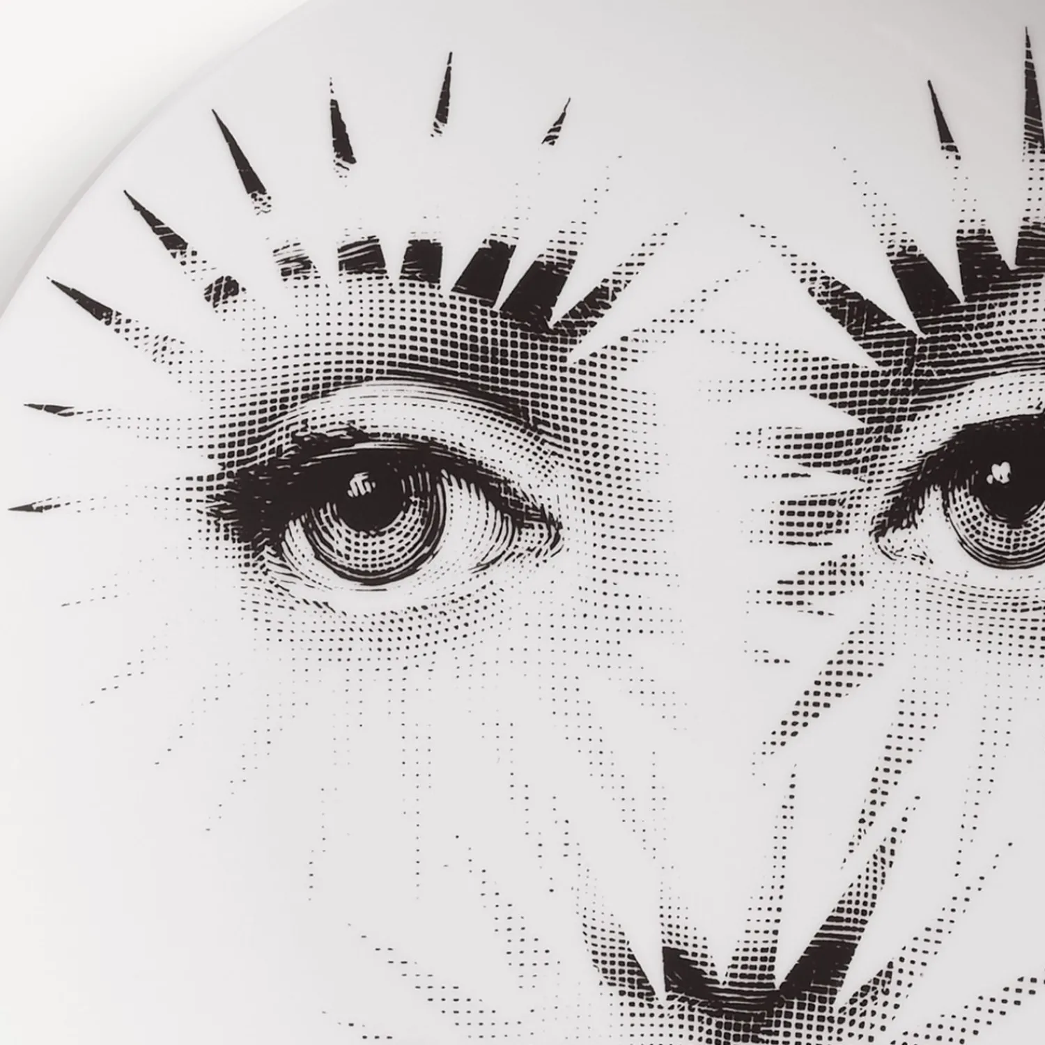 Soli<Fornasetti Wall Plate Tema E Variazioni N.132 White/Black