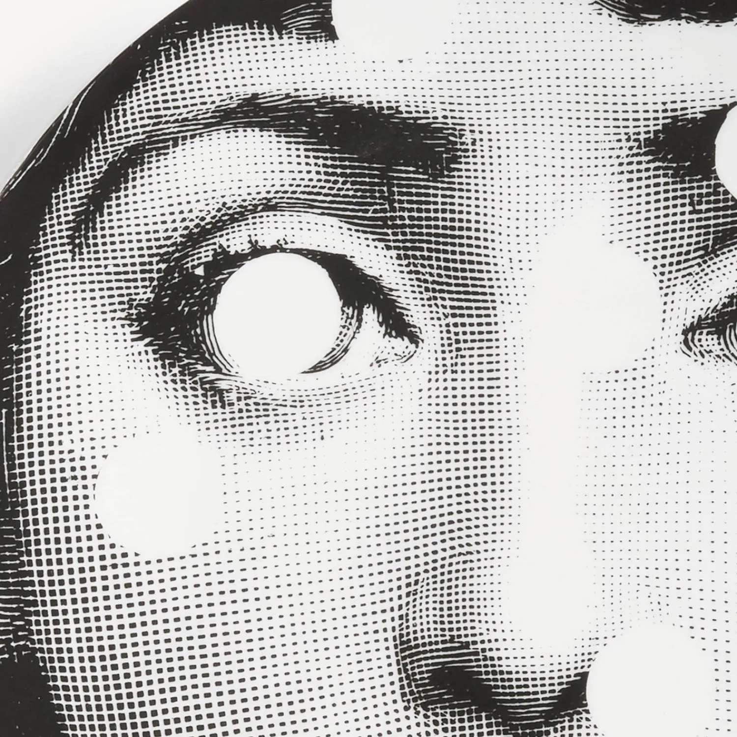 Fragment<Fornasetti Wall Plate Tema E Variazioni N.27 White/Black