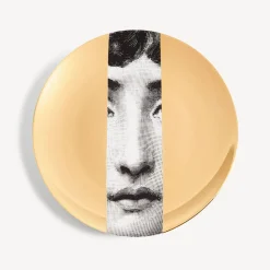 Fragment<Fornasetti Wall Plate Tema E Variazioni N.33 White/Black/Gold