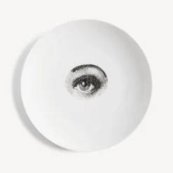 Occhi<Fornasetti Wall Plate Tema E Variazioni N.35 White/Black