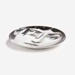 Surrealism<Fornasetti Wall Plate Tema E Variazioni N.116 White/Black