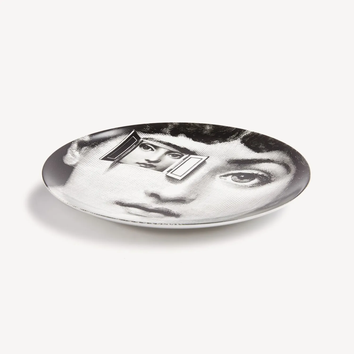 Surrealism<Fornasetti Wall Plate Tema E Variazioni N.116 White/Black
