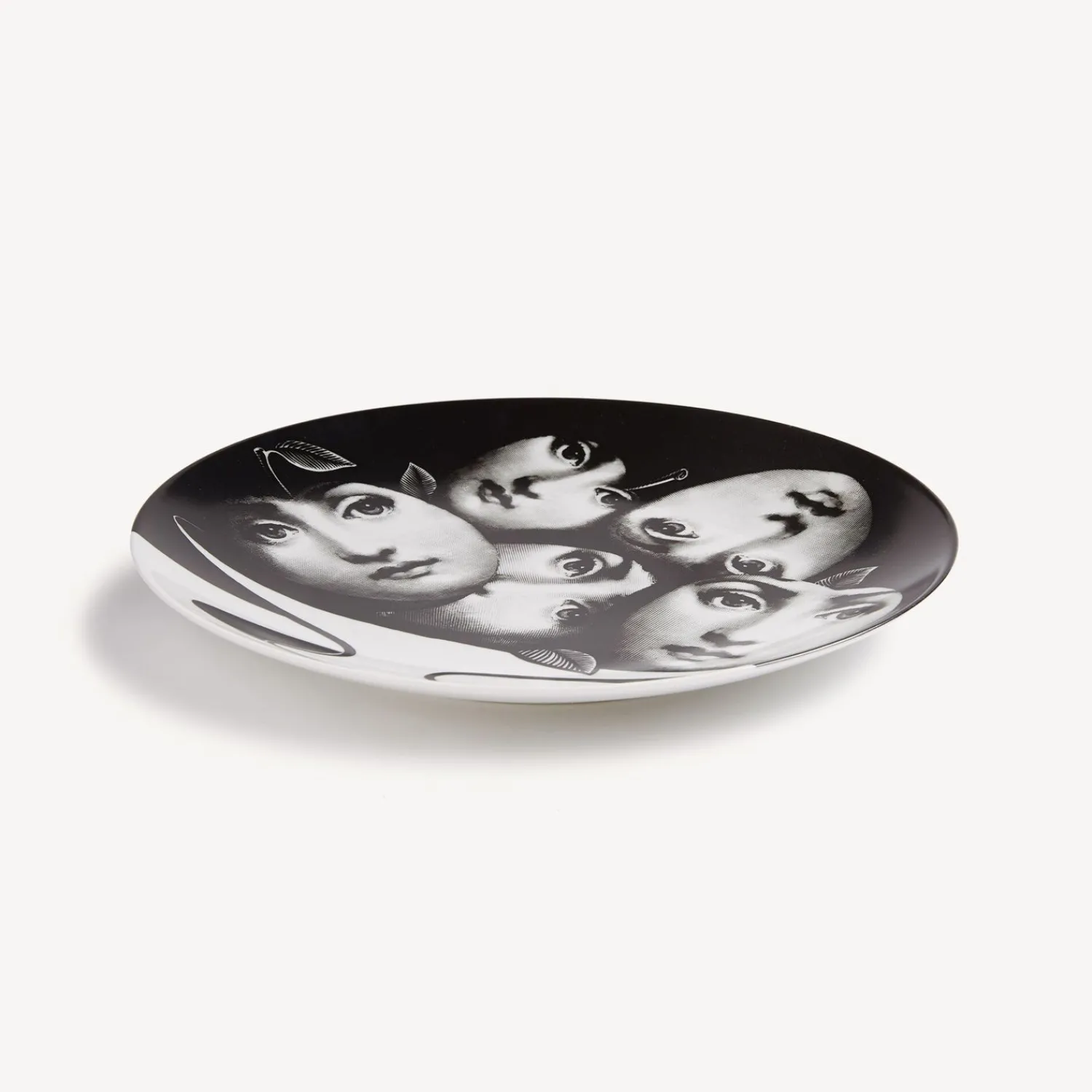 Fruit<Fornasetti Wall Plate Tema E Variazioni N.104 White/Black