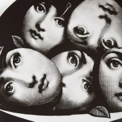 Fruit<Fornasetti Wall Plate Tema E Variazioni N.104 White/Black