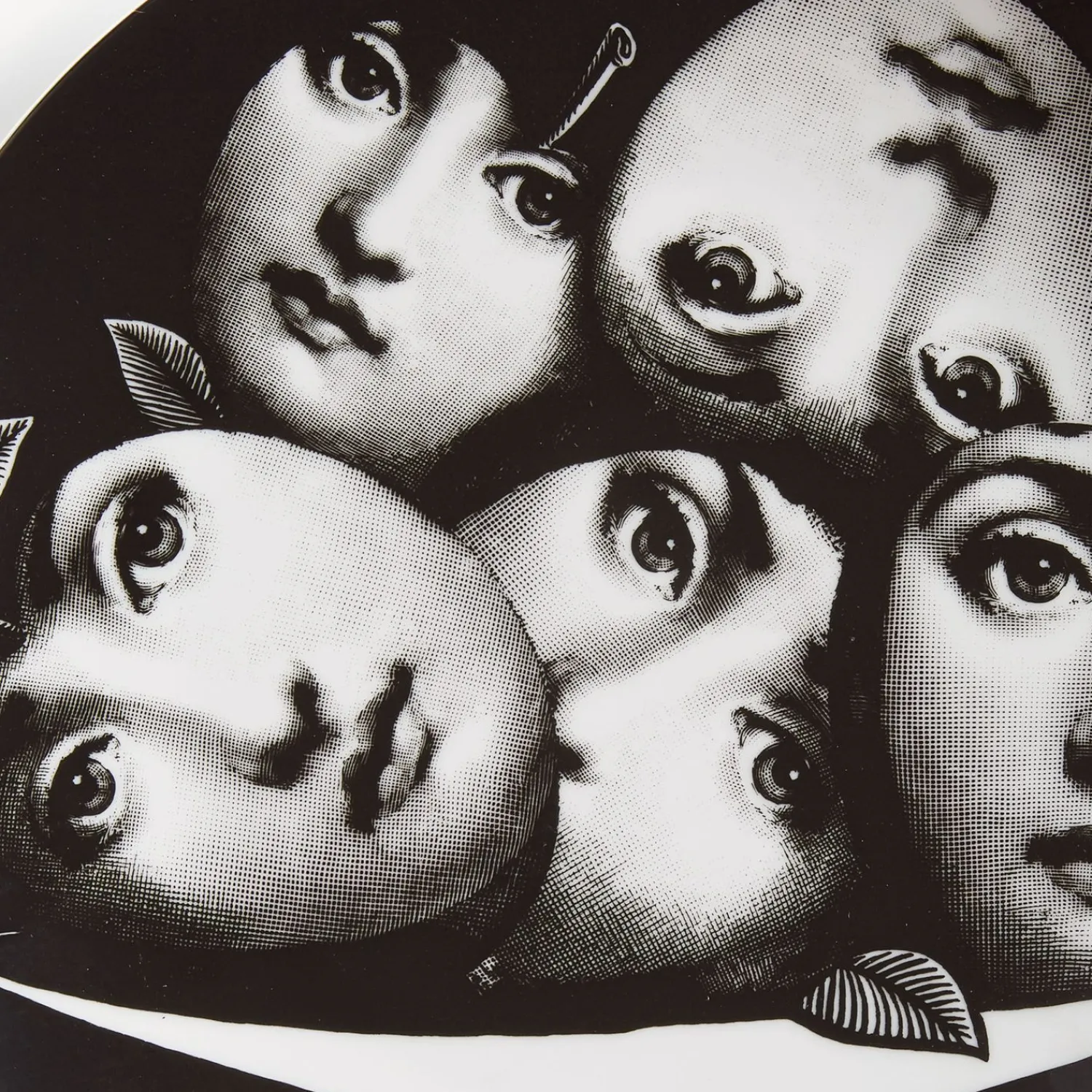 Fruit<Fornasetti Wall Plate Tema E Variazioni N.104 White/Black
