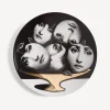 Fruit<Fornasetti Wall Plate Tema E Variazioni N.104 White/Black/Gold