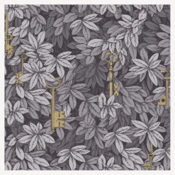 Wallpaper<Fornasetti Wallpaper Chiavi Segrete Slate Blue And Grey