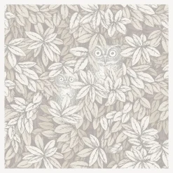 Wallpaper<Fornasetti Wallpaper Foglie E Civette White